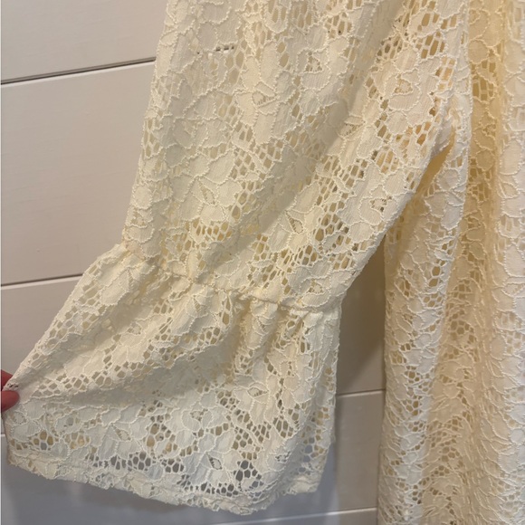 NWT Cream Lace Off-Shoulder Women's Top Plus Size 1X BoHo Indie Western - Picture 3 of 3